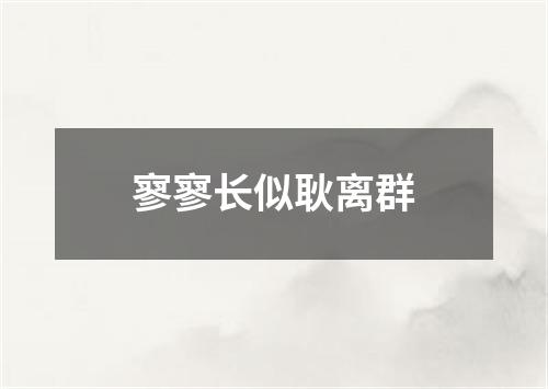 寥寥长似耿离群