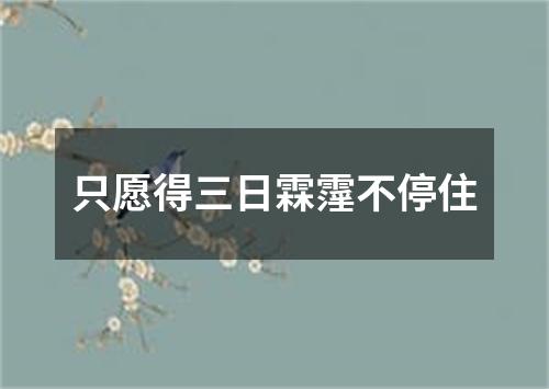 只愿得三日霖霪不停住