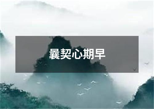 曩契心期早