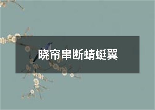 晓帘串断蜻蜓翼