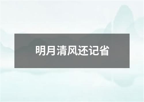 明月清风还记省