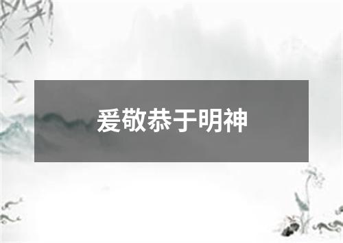 爰敬恭于明神