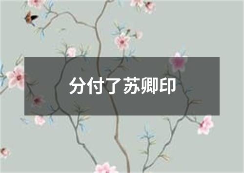 分付了苏卿印