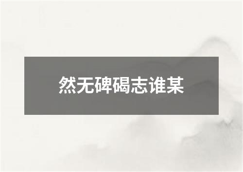 然无碑碣志谁某