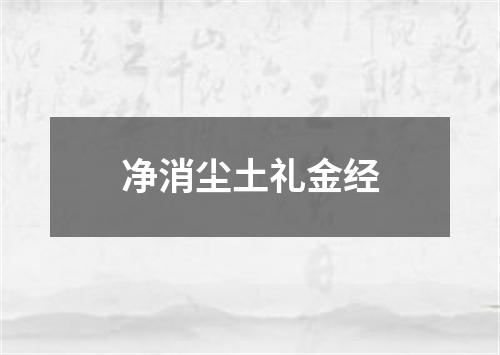 净消尘土礼金经