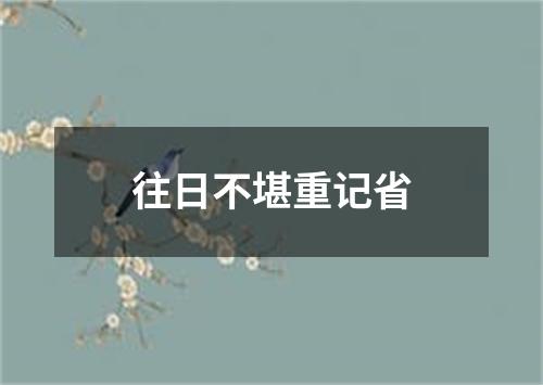 往日不堪重记省