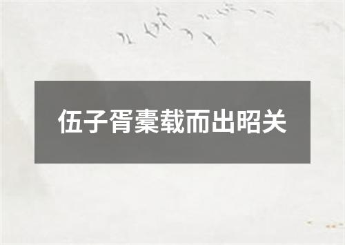 伍子胥橐载而出昭关