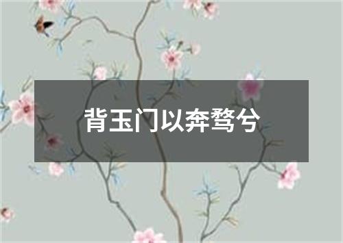 背玉门以奔骛兮