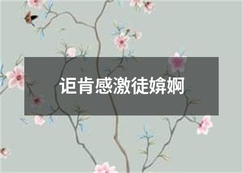 讵肯感激徒媕婀