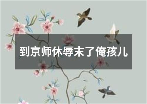 到京师休辱末了俺孩儿