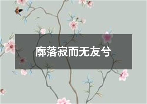 廓落寂而无友兮