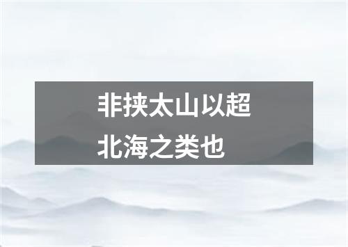 非挟太山以超北海之类也