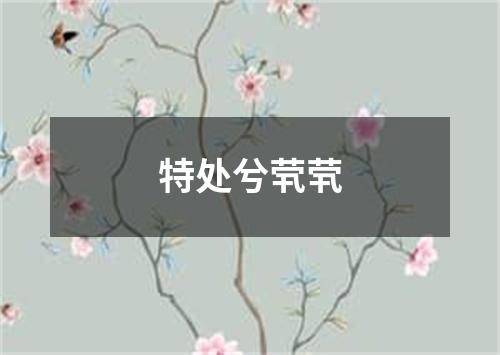 特处兮茕茕