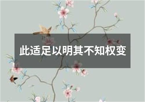 此适足以明其不知权变