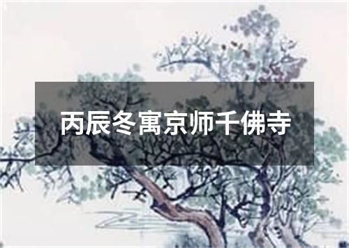 丙辰冬寓京师千佛寺