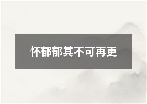 怀郁郁其不可再更