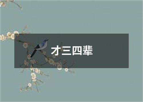 才三四辈