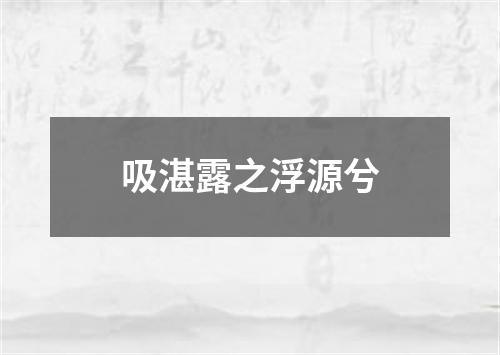 吸湛露之浮源兮