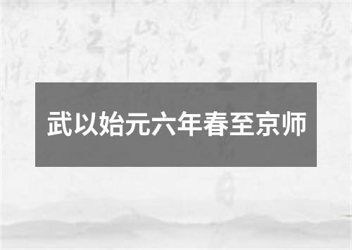 武以始元六年春至京师