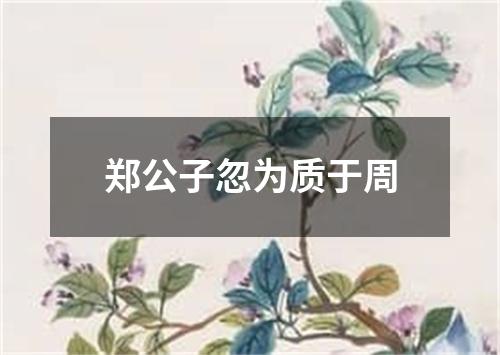 郑公子忽为质于周