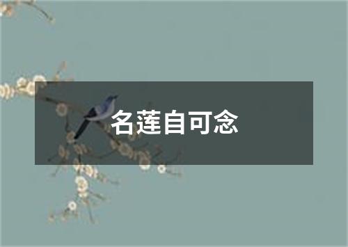 名莲自可念