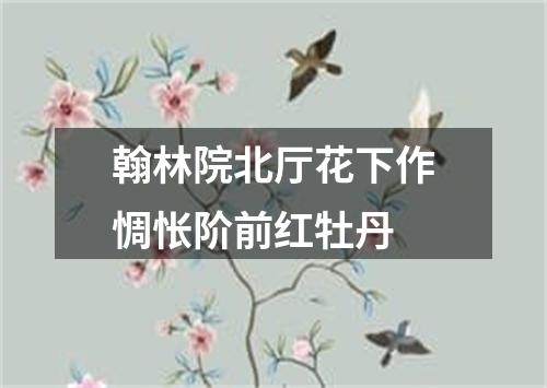 翰林院北厅花下作惆怅阶前红牡丹