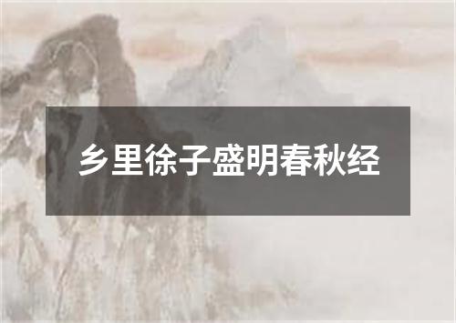 乡里徐子盛明春秋经