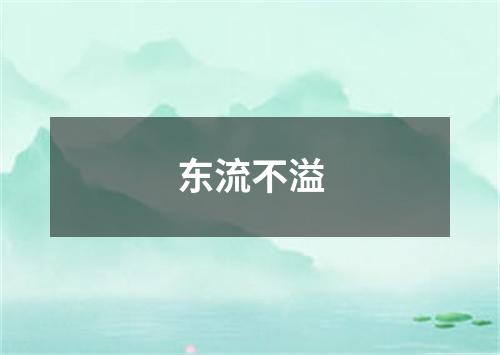 东流不溢