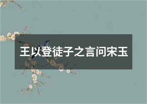 王以登徒子之言问宋玉