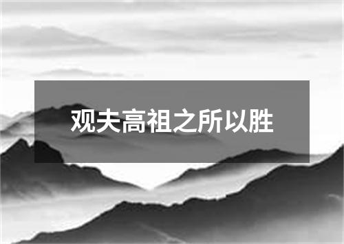 观夫高祖之所以胜