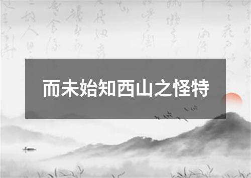 而未始知西山之怪特