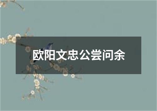 欧阳文忠公尝问余