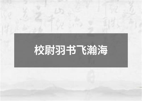 校尉羽书飞瀚海