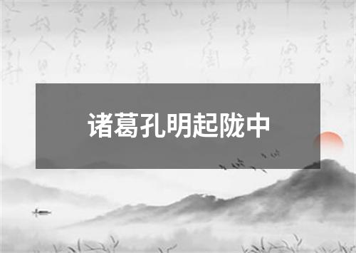 诸葛孔明起陇中