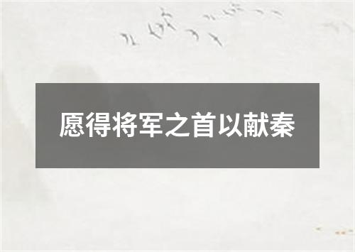 愿得将军之首以献秦