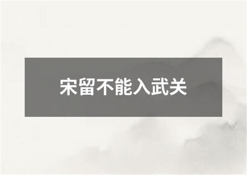 宋留不能入武关