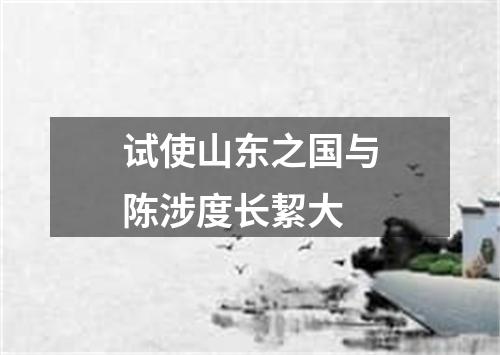 试使山东之国与陈涉度长絜大