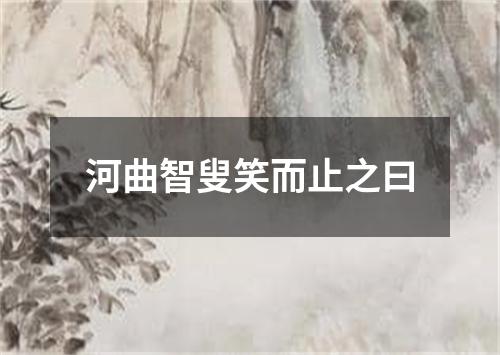 河曲智叟笑而止之曰