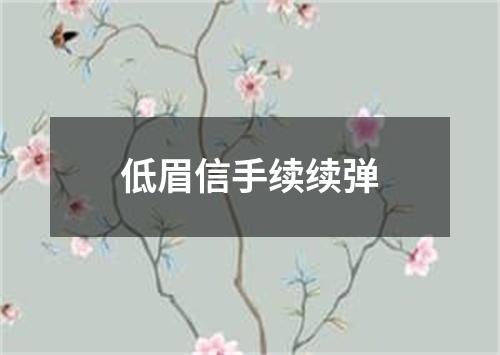 低眉信手续续弹