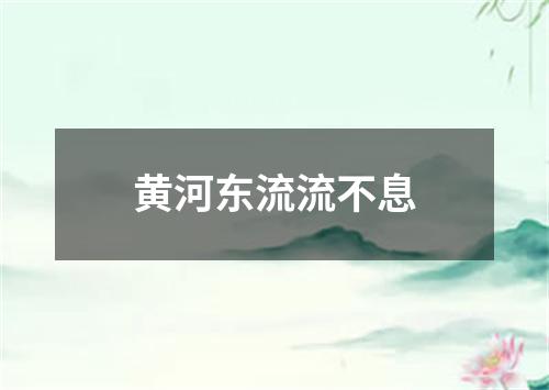 黄河东流流不息