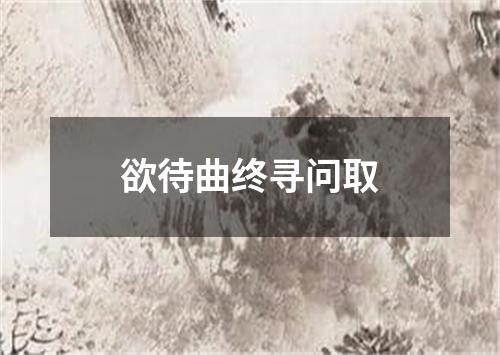 欲待曲终寻问取