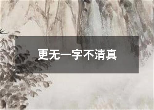 更无一字不清真