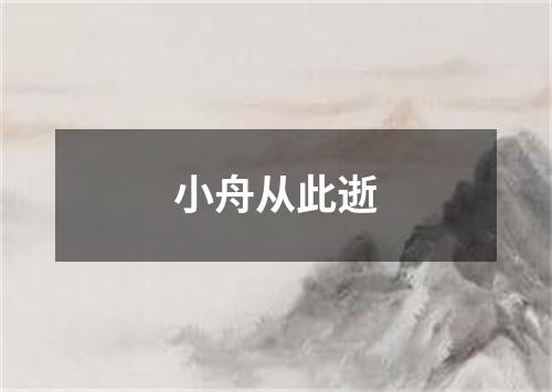 小舟从此逝