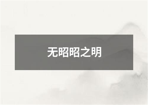 无昭昭之明