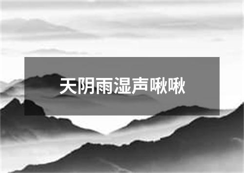 天阴雨湿声啾啾