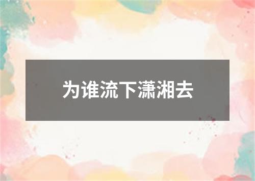 为谁流下潇湘去