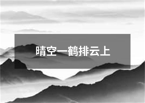 晴空一鹤排云上