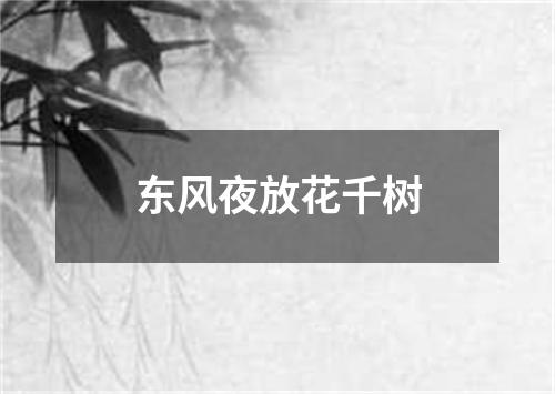 东风夜放花千树