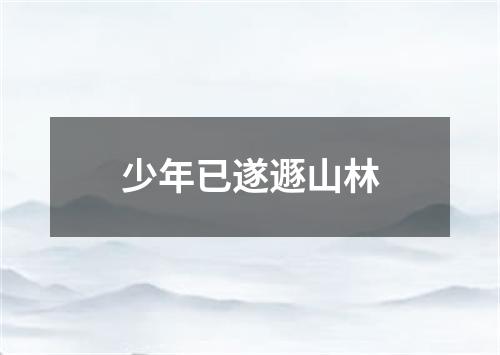 少年已遂遯山林