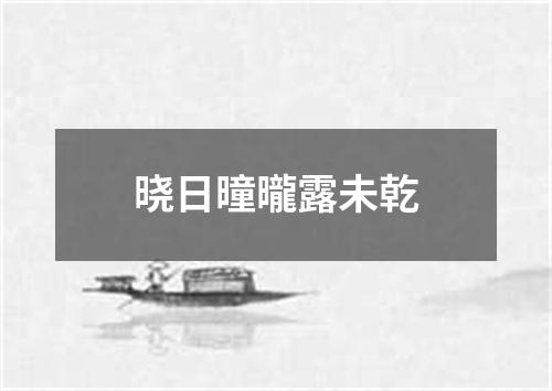 晓日曈曨露未乾